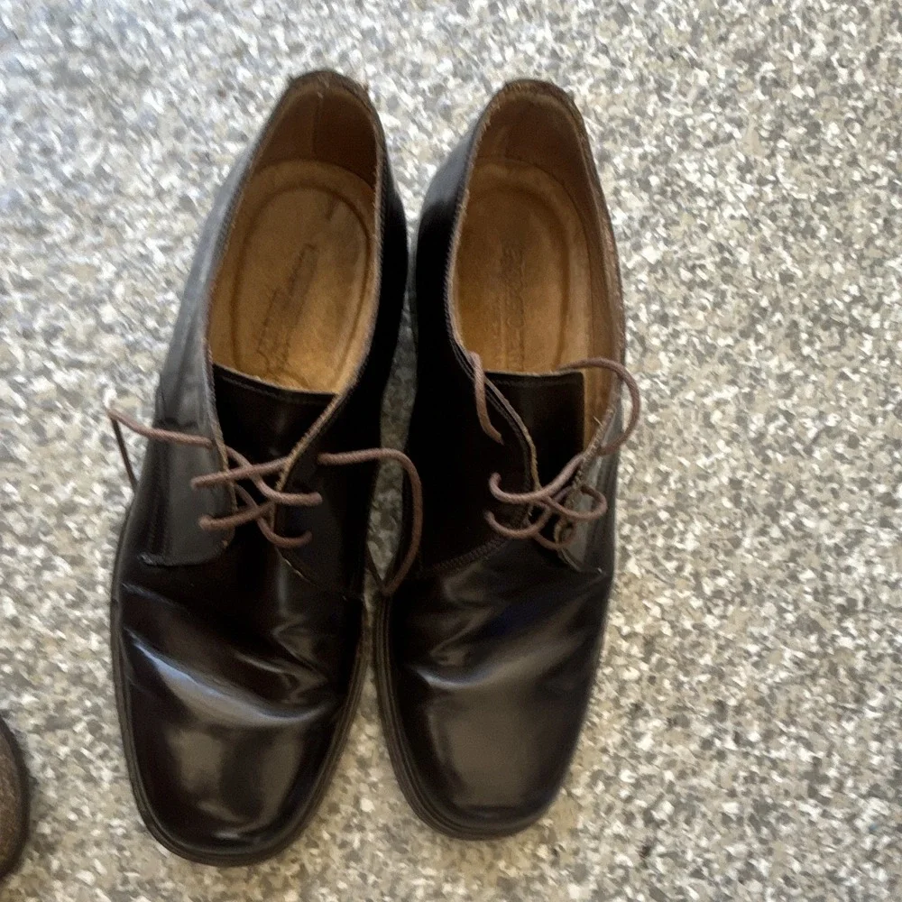 Vintage Giorgio Armani 815 Mens Size 8 Brown Leather Derby Oxfords Italy